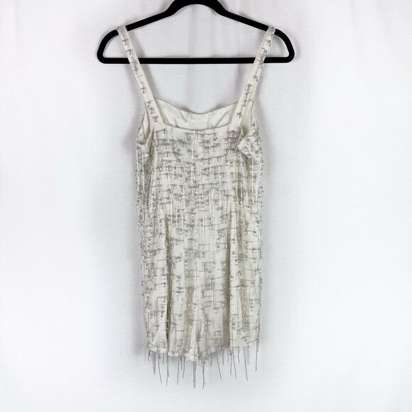 ALEXIS Briar White Ivory Beaded Fringe Romper – Bridal Bachelorette Size M - Picture 6 of 11